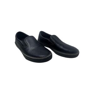 TredSafe Slip-On Shoes Mens Size 5 Women 6 Black Leather Slip Resistant Work